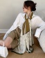 Fashion Armygreen Thin Cotton And Linen Printed Silk Scarf