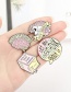 Fashion Colored Letters Electroplating Cartoon Skull Letter Brooch