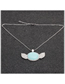 Fashion White Cats Eye Wings Pendant Opal Necklace With Diamond Wings