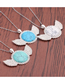 Fashion White Pine Wing Pendant Diamond Angel Wings Turquoise Necklace