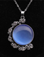 Fashion White Cats Eye Pendant Time Goes By Opal Crystal Necklace