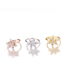 Fashion Rose Gold Zircon Snowflake Piercing Adjustable Open Earrings