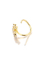 Fashion Yellow Gold Zircon Snowflake Piercing Adjustable Open Earrings