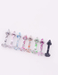 Fashion 8 Mixed Colors/set Painted Stainless Steel Pointed Cone Lip Nails (1pcs)