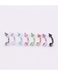Fashion Pointed Eyebrow Nails {mixed Colors 8 Pcs/set} Painted Pointed Cone Stainless Steel Body Piercing Jewelry (1pcs)