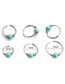 Fashion Blue 6mm Piercing Turquoise Winding Stainless Steel Nose Nail (1pcs)