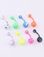 Fashion 8 Colors/set Round Belly Button Nails Stainless Steel Piercing Paint Belly Button Nail (1pcs)