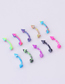 Fashion Pointed Eyebrow Nails (10 Colors/set) Painted Water Grain Pointed Cone Stainless Steel Piercing Jewelry (1pcs)