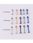 Fashion 5 Mixed Colors Stainless Steel Piercing Spherical Lip Nail (1pcs)