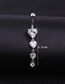 Fashion White Stainless Steel Heart-shaped Zircon Tassel Belly Button Nail (1pcs)