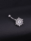 Fashion White Stainless Steel Chrysanthemum Zircon Belly Button Nail (1pcs)
