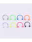 Fashion Spherical Horseshoe Ring (8 Colors/set) Painted Round Ball C Type Stainless Steel Piercing Jewelry