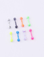Fashion 8 Colors/set Ear Bone Sticks (8 Colors/set) Paint Dumbbell Stainless Steel Piercing Earrings (1pcs)