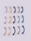 Fashion 5 Mixed Colors Stainless Steel Pointed Eyebrow Nails (1pcs)