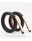 Fashion Black 100cm Flat Super Long Buckle Thin Waist Belt