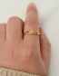 Fashion Golden Pisces-pisces Stainless Steel Twelve Constellation English Letters Adjustable Ring