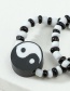 Fashion Suit Black And White Rice Beads Yin Yang Bagua Ring Set