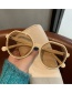 Fashion Beige Tea Slices Irregular Sunglasses