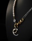 Fashion Two-color Letter D Stitching Pearl Necklace
