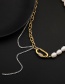 Fashion 18k Gold Freshwater Pearl Stitching Necklace
