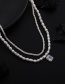 Fashion Silver Water Drop Zircon Freshwater Pearl Necklace