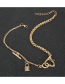 Fashion Golden Alloy Lock Pendant Heart Shape Keychain Necklace