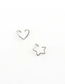 Fashion Pentagonal Steel Color Stainless Steel Peach Heart Pentagram Earrings