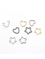 Fashion Five-pointed Star Gold Stainless Steel Peach Heart Pentagram Earrings
