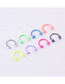 Fashion Pointed Cone Horseshoe Ring (mixed Colors 8 / Set) Snowflake Dot Painted Pointed Cone C-shaped Nose Ring