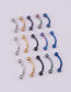 Fashion 5 Mixed Colors Stainless Steel Spherical Eyebrow Nails (single Price) (1pcs)