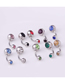 Fashion Ab Color Piercing Stainless Steel Body Belly Nail Abdomen Double Drill Belly Button Nail Umbilical Ring (1pcs)