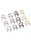Fashion Multicolored Rhinestones Non-pierced Stainless Steel Double C Cartilage Piercing Jewelry