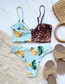 Fashion Printing Fruit Print Leopard Split Swimsuit