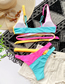 Fashion Pit Bar Color Block Strap Cross-piece Swimsuit