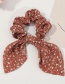 Fashion Green Floral Fabric Bow Tie Hair Tie