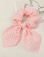 Fashion Pink Houndstooth Bow Hair Rope