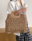 Fashion Khaki Straw Large Capacity Woven Handbag
