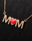 Fashion Golden-mama Red Heart English Mama Letter Necklace