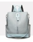 Fashion Black Soft Leather Woven Backpack