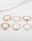 Fashion Golden Gold-plated Pearl Leaf Ring Set