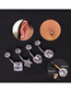 Fashion Black Square Stainless Steel Zircon Belly Button Nail (1pcs)