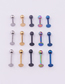 Fashion 5 Mixed Colors Vacuum Plated Stainless Steel Ball Earrings (single Price) (1pcs)