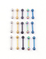 Fashion Blue Vacuum Plated Stainless Steel Piercing Earrings