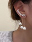 Fashion White Rhinestone-set Pearl Fringe Ear Bone Clip