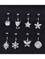 Fashion Type B Stainless Steel Inlaid Zircon Belly Button Nail