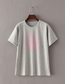 Fashion Light Grey Short-sleeved T-shirt With Round Neck And Print