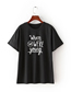 Fashion Black Short-sleeved T-shirt With Crew Neck And Print