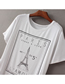 Fashion White Eiffel Tower Print Round Neck Short-sleeved T-shirt