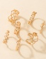 Fashion Gold Color Elephant Hollow Five-pointed Star Ring Set