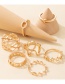 Fashion Gold Color Elephant Hollow Five-pointed Star Ring Set